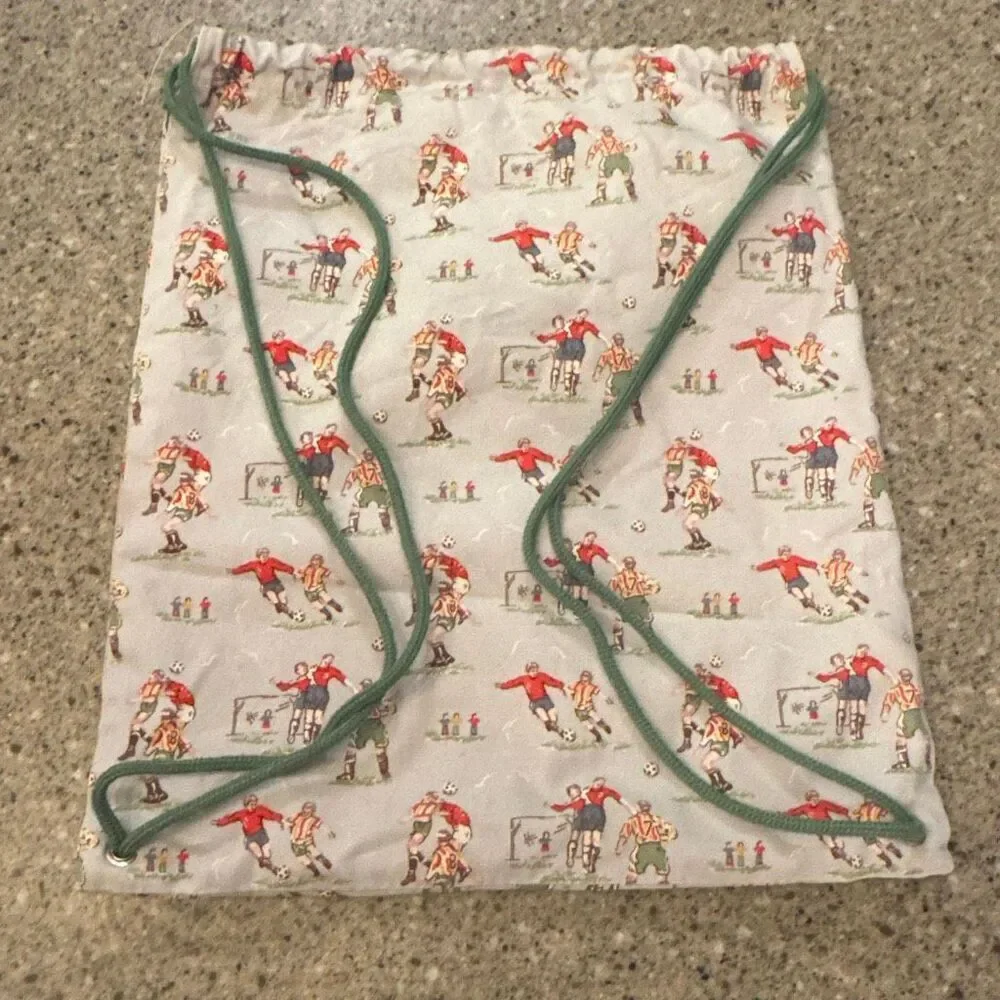 CATH KIDSTON LONDON Kids Light Blue Drawstring Football Soccer Bag Discontinued